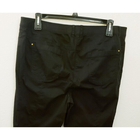 Chico's Cotton Blend Straight Leg Casual Black Pants Pockets Size L EUC - Picture 2 of 10